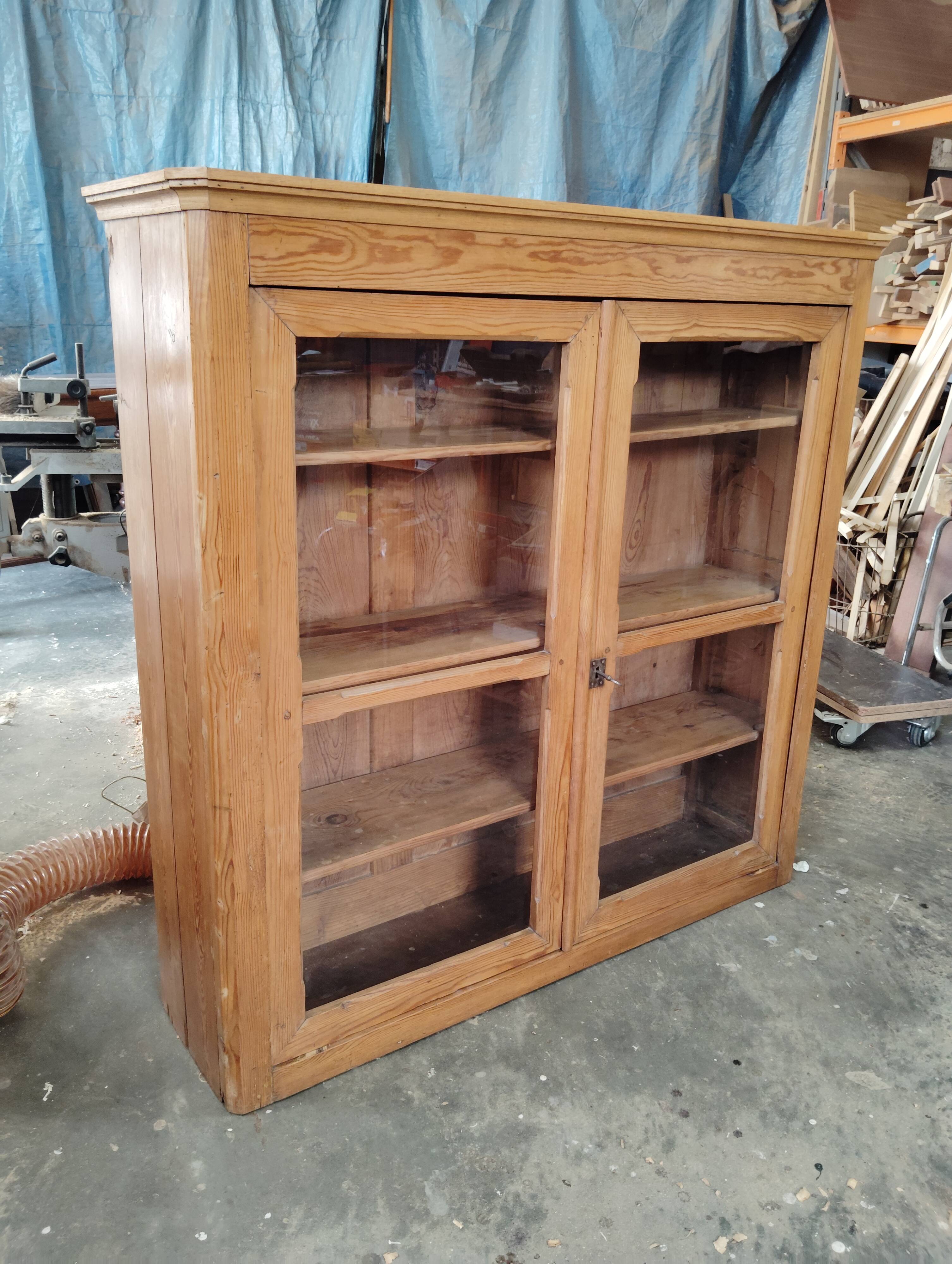 English display cabinet in old pine