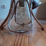 Glass and rattan hanging