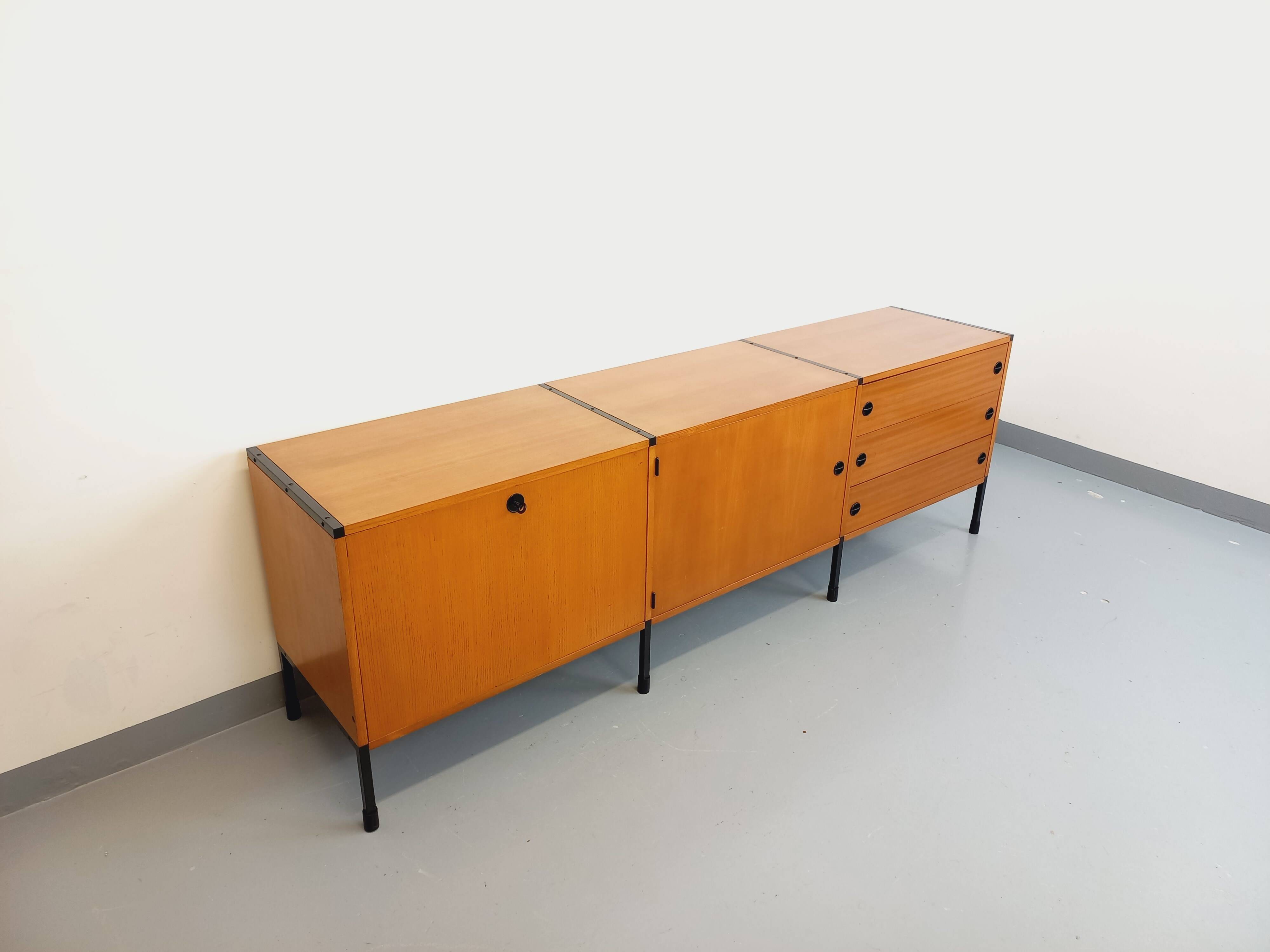 Large vintage modernist low sideboard ARP Minvielle by Guariche Mortier