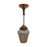 Vintage hanging lamp with glass shade