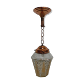 Vintage hanging lamp with glass shade