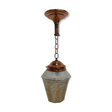 Vintage hanging lamp with glass shade