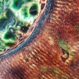 Decorative enamelled wall plate signed