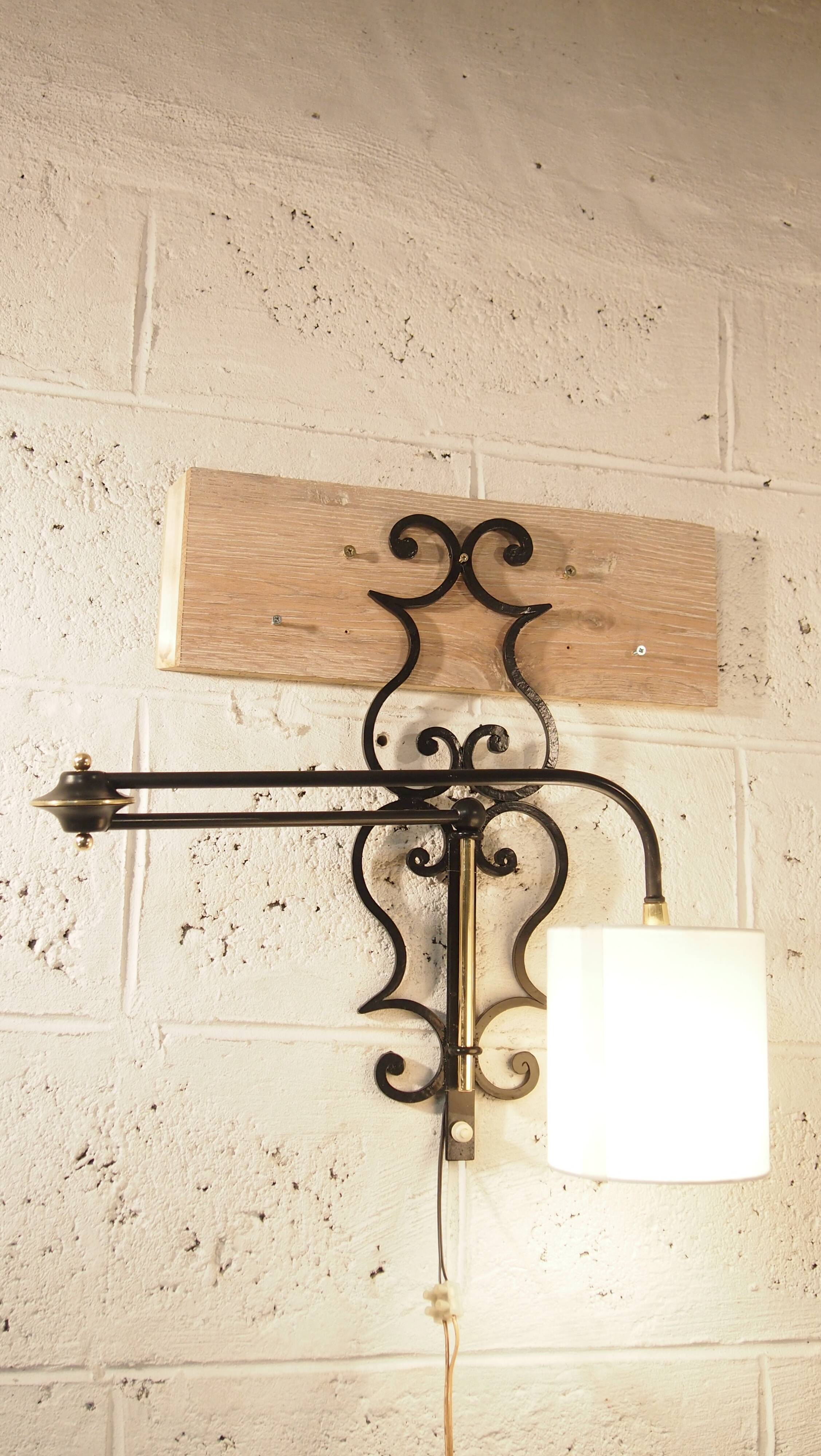 Applique murale articulée vintage lunel france 1960