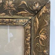 Portrait young woman photo 1926 in 1900 art nouveau frame