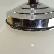 Vintage 70s pendant lamp in white opaline glass, 20 cm globe, chrome, light