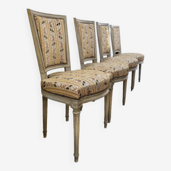 Série de 4 chaises de style Louis XVI ancienne
