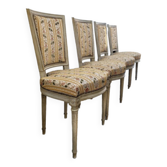 Série de 4 chaises de style Louis XVI ancienne