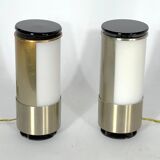 Mid-century modern pair of rare labeled Lumi Milano table lamps