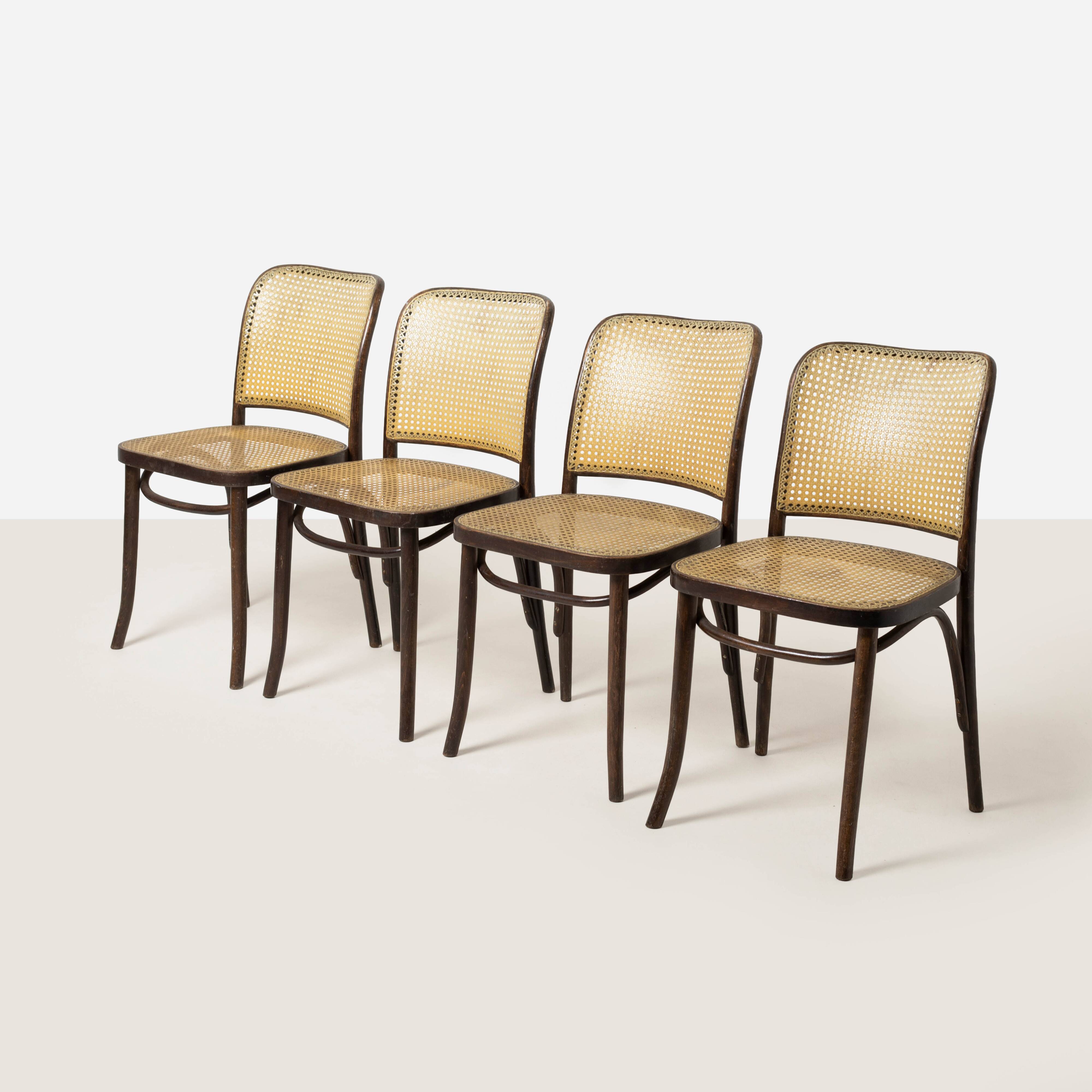 Set of 4 model 811 dining chairs by Josef Hoffmann, Poland, circa 1980
