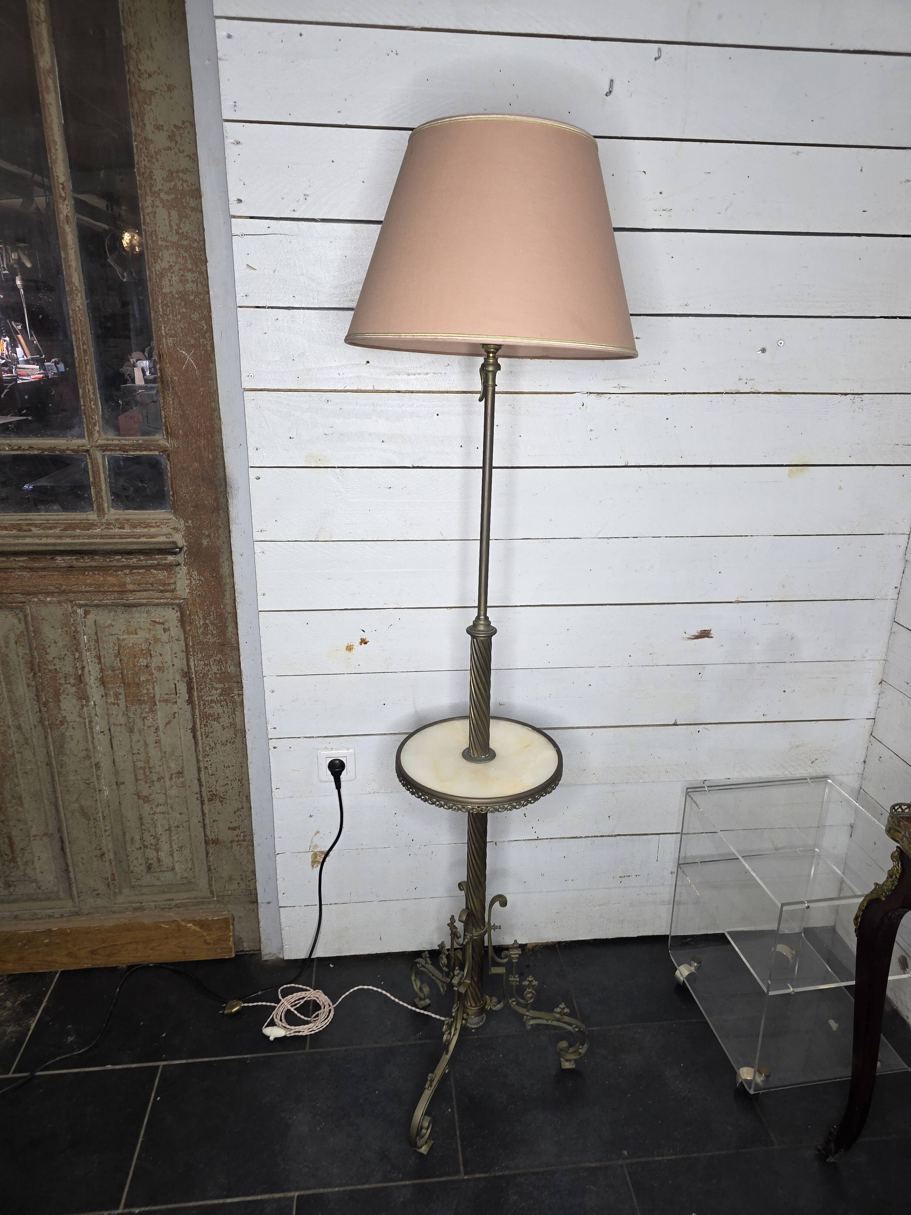 Napoleon III floor lamp in bronze and brass