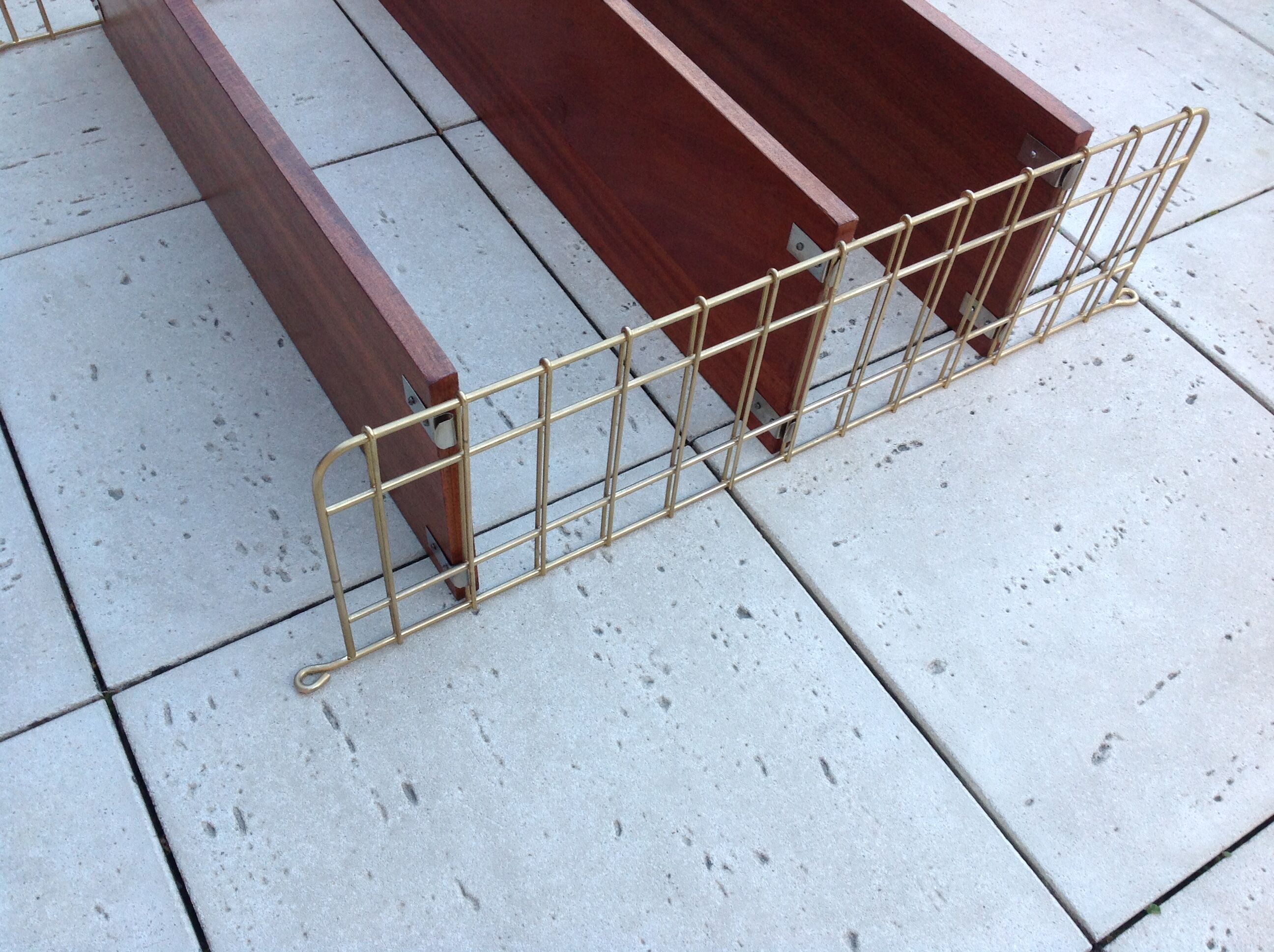 String shelf with 3 trays, vintage 60/70