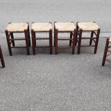 Set of 6 straw stools
