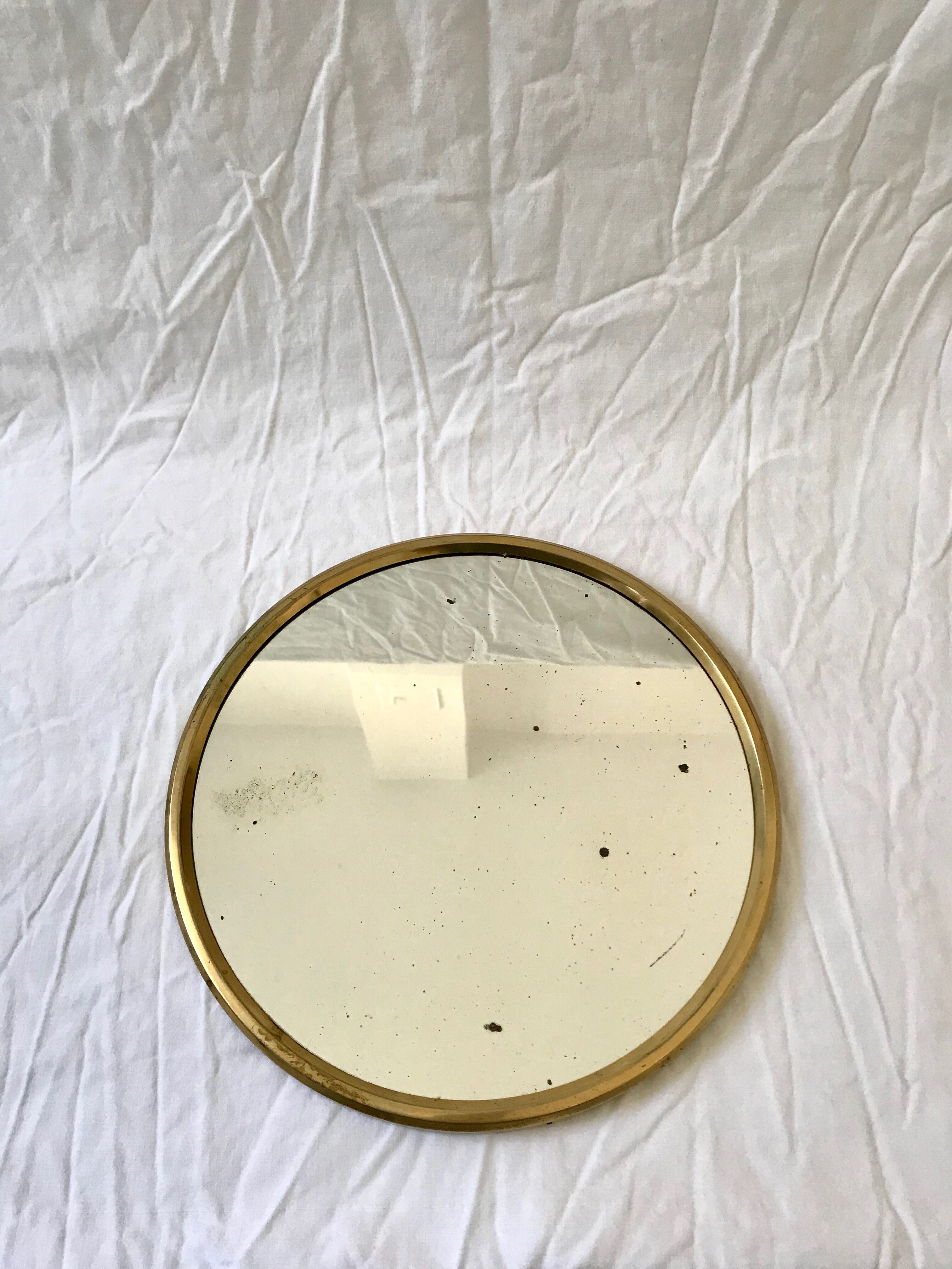 Mirror round brass 50 -  27x27cm