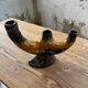 Vallauris black yellow ceramic candlestick