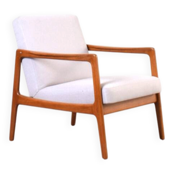 Fauteuil en teck de milieu de siècle par Alf Svensson pour Dux, années 1960.