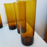 Set carafe and 5 amber glasses