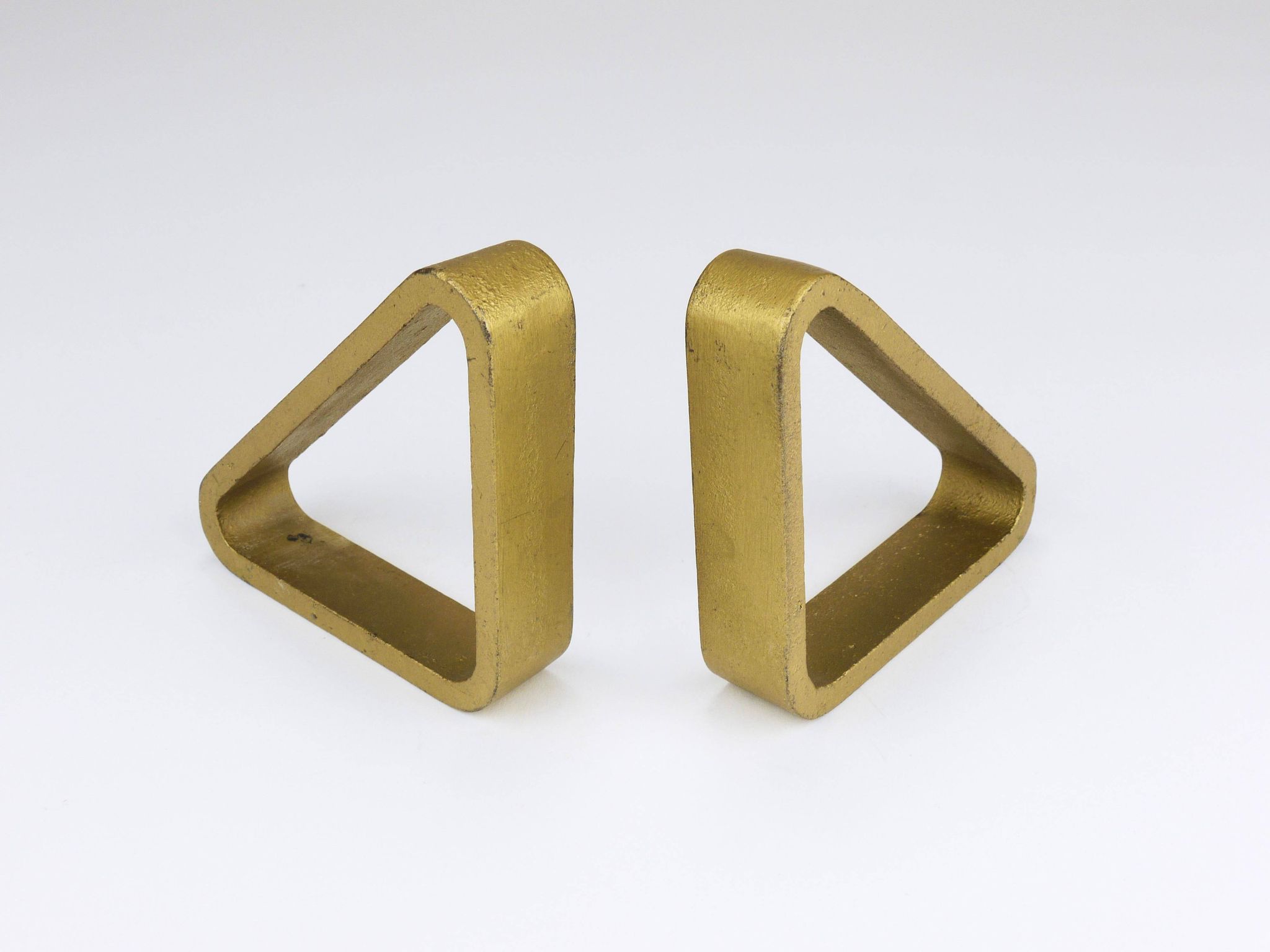 Carl Aubock III Pair of Triangular Bookends in Gilded Iron 5443, Vienna/Austria, 1970s