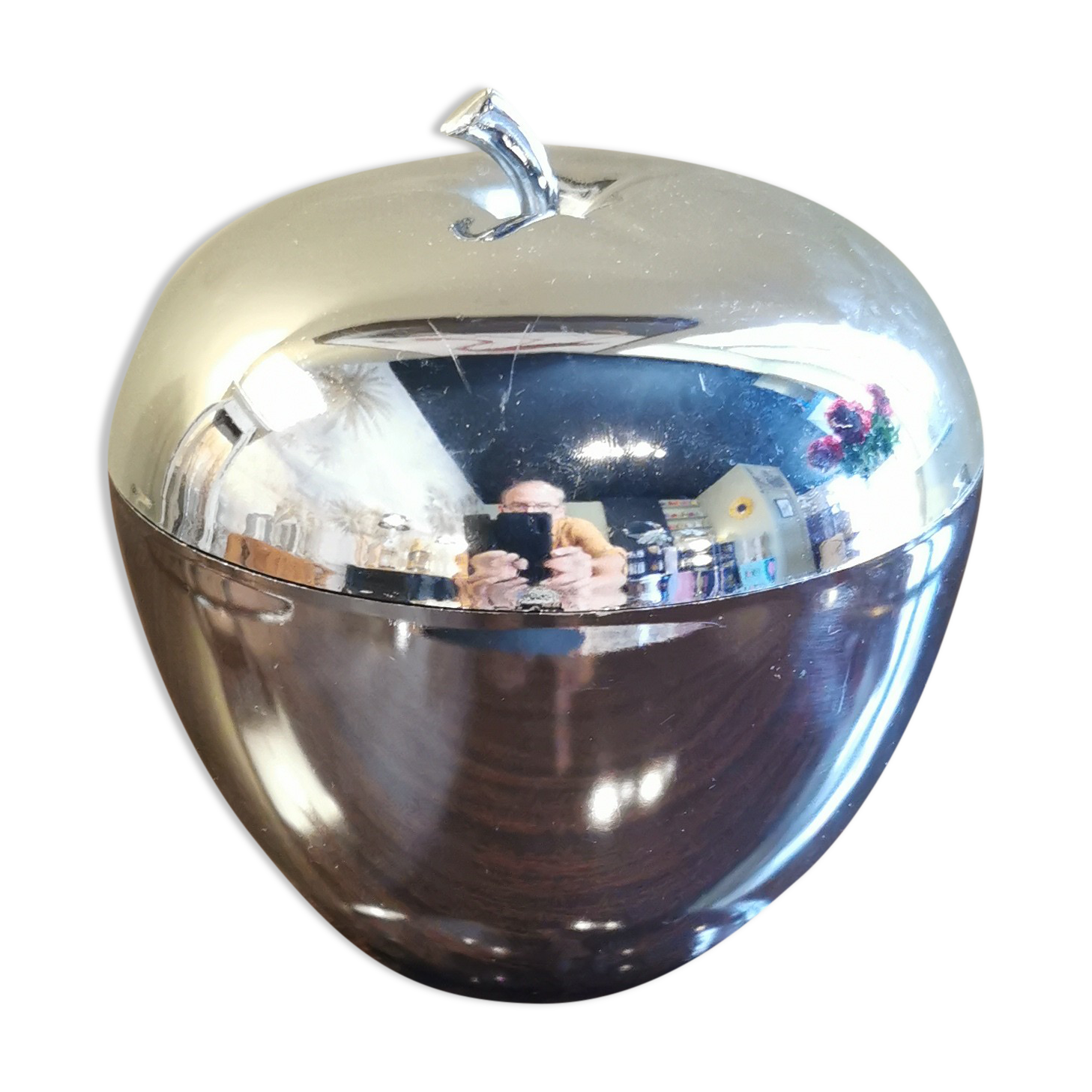 Vintage chrome apple ice bucket