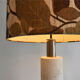 Pair of travertine lamps with three lights, Italy, 1970