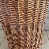Vintage rattan paper basket