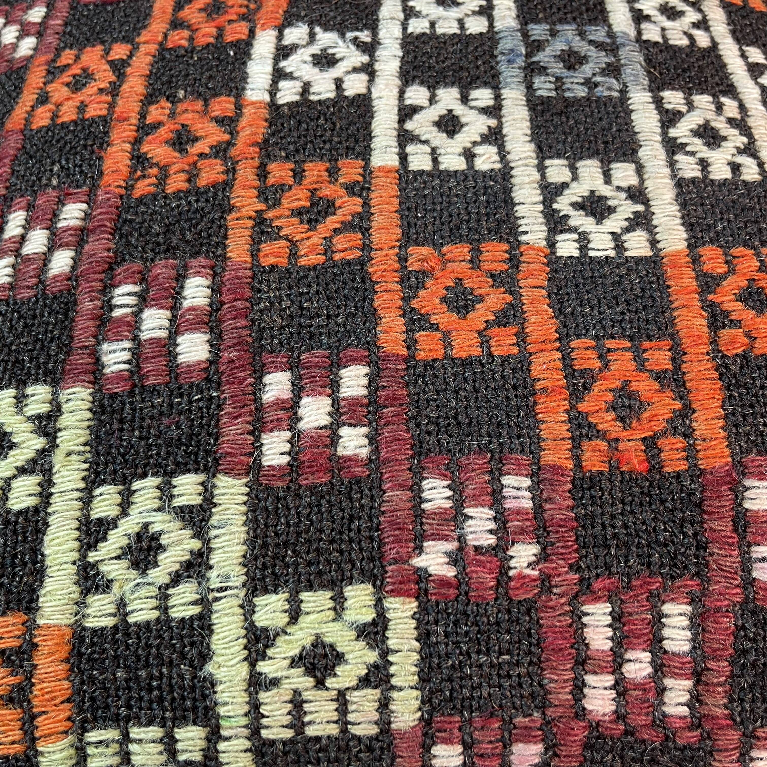 VINTAGE TURKISH KILIM CUSHION COVER , 45 X 45 CM