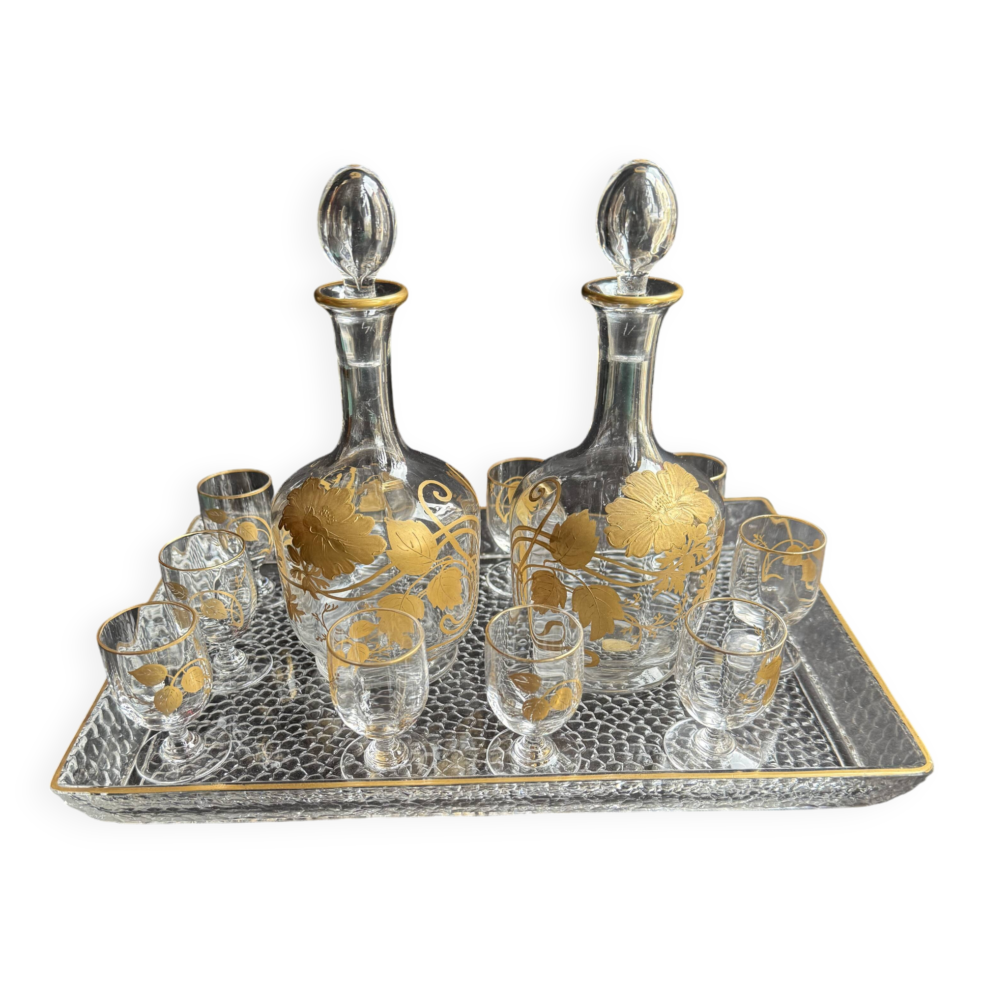 Golden liqueur service - Baccarat