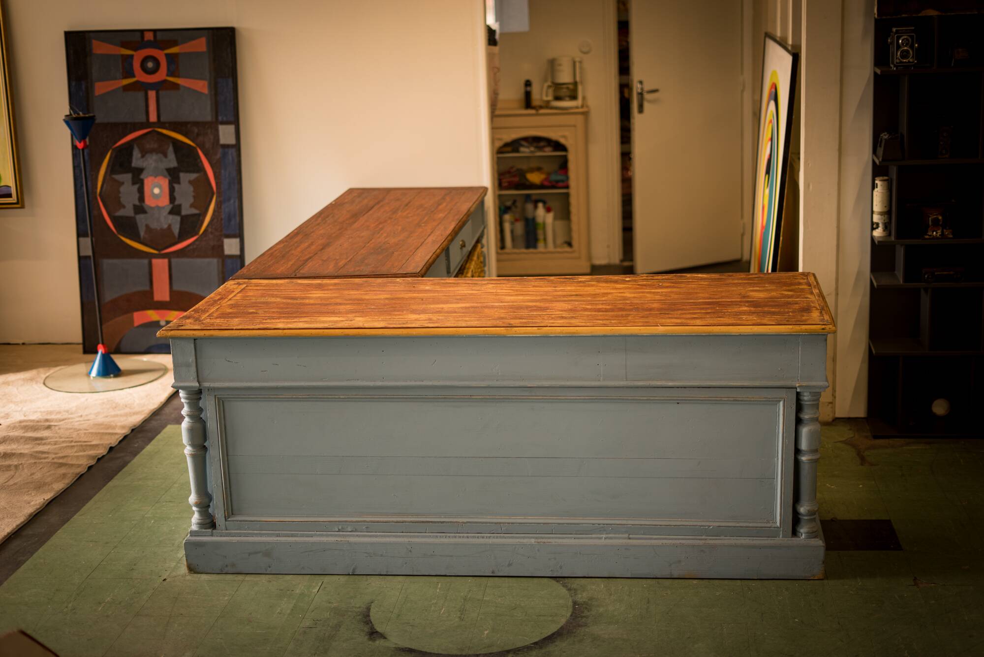 2 draper's counters, trade furniture