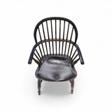 4 x Classic Georgian Bow and Stick Back Windsor Chair / Crinoline stretcher chairs