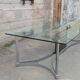 1970s glass and chrome table, 300 cm, for 12 people.