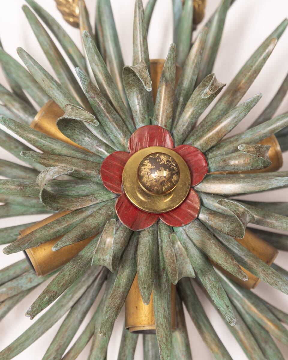 Plafond ou applique vintage années 60 design floral italien