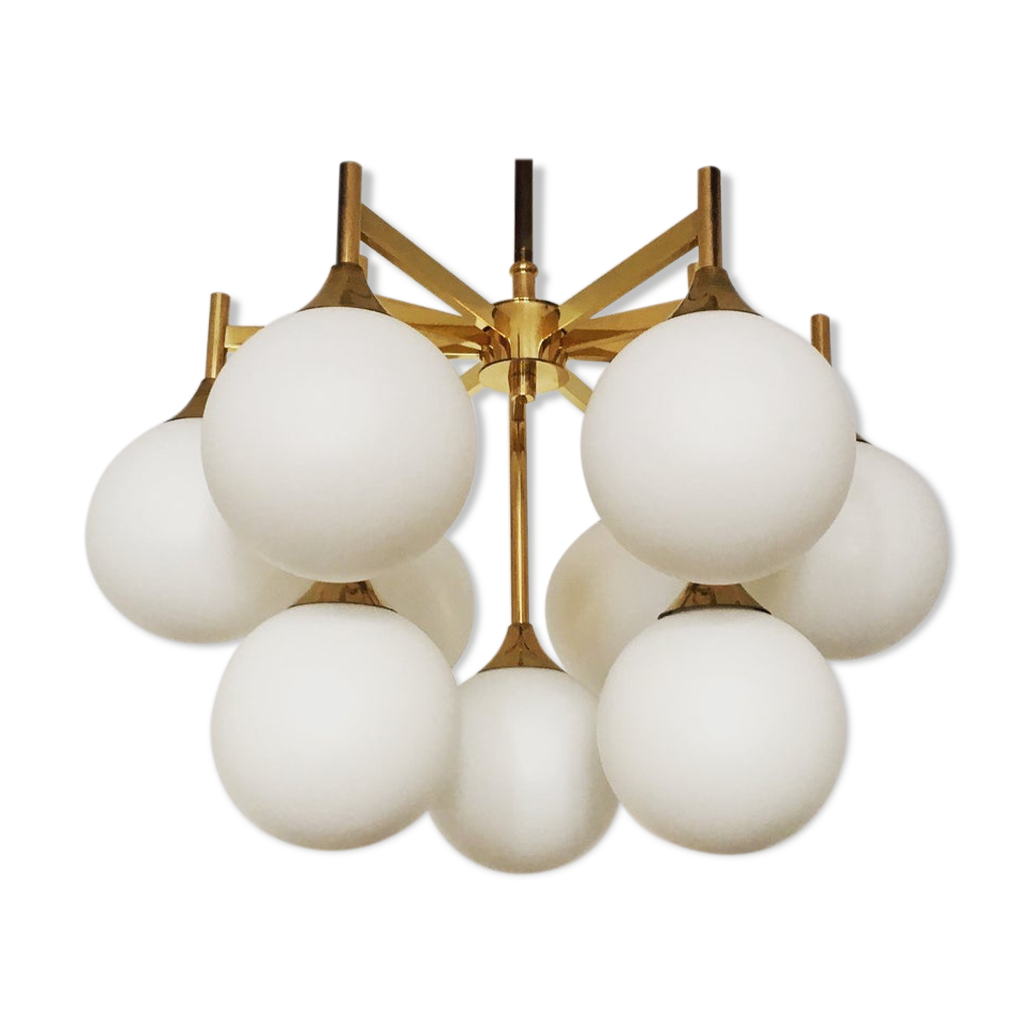 Mid Century brass Sputnik chandelier by Kaiser Leuchten