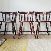 Lot de 4 Chaises Bistrot Western en Bois Massif