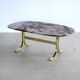 Table basse vintage, plateau en marbre, années 60, Suède