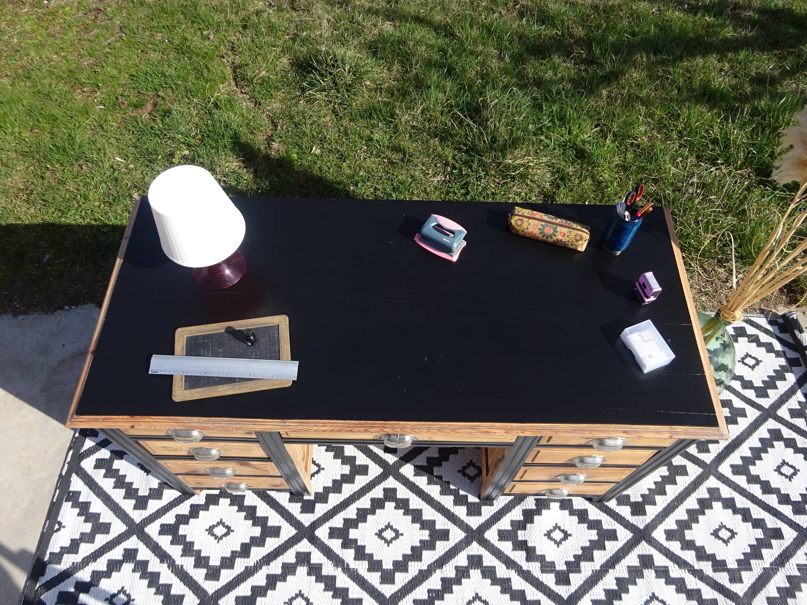 Vintage pine desk, restored
