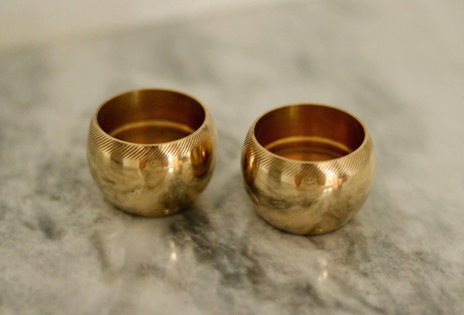 Pair of Swedish brass candlesticks from the mid-century by Skultuna.