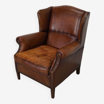 Vintage Dutch Cognac Colored Leather Club Chair