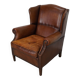 Fauteuil Club Vintage en Cuir Couleur Cognac, Pays-Bas