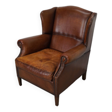 Vintage Dutch Cognac Colored Leather Club Chair