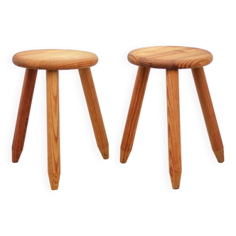 Paire de Tabouret vintage, tabouret bois, tabouret tripode , tabouret d'appoint, porte-plante