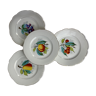 4 assiettes en porcelaine à motifs de fruits