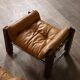 Fauteuil Amazonas avec repose-pieds en cuir cognac par Jean Gillon Brésil