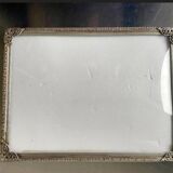 Vintage metal silver colored frame 24.5 cm x 18.5 cm  convex glass