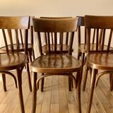 set of 6 bentwood bistro chairs from the 1950s