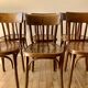 ensemble de 6 chaises bistrot en bois courbé années 50