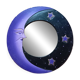Wooden moon mirror / purple & black