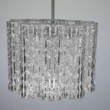 Mid-Century pendant in Murano glass elements and chrome. Italy 1960s