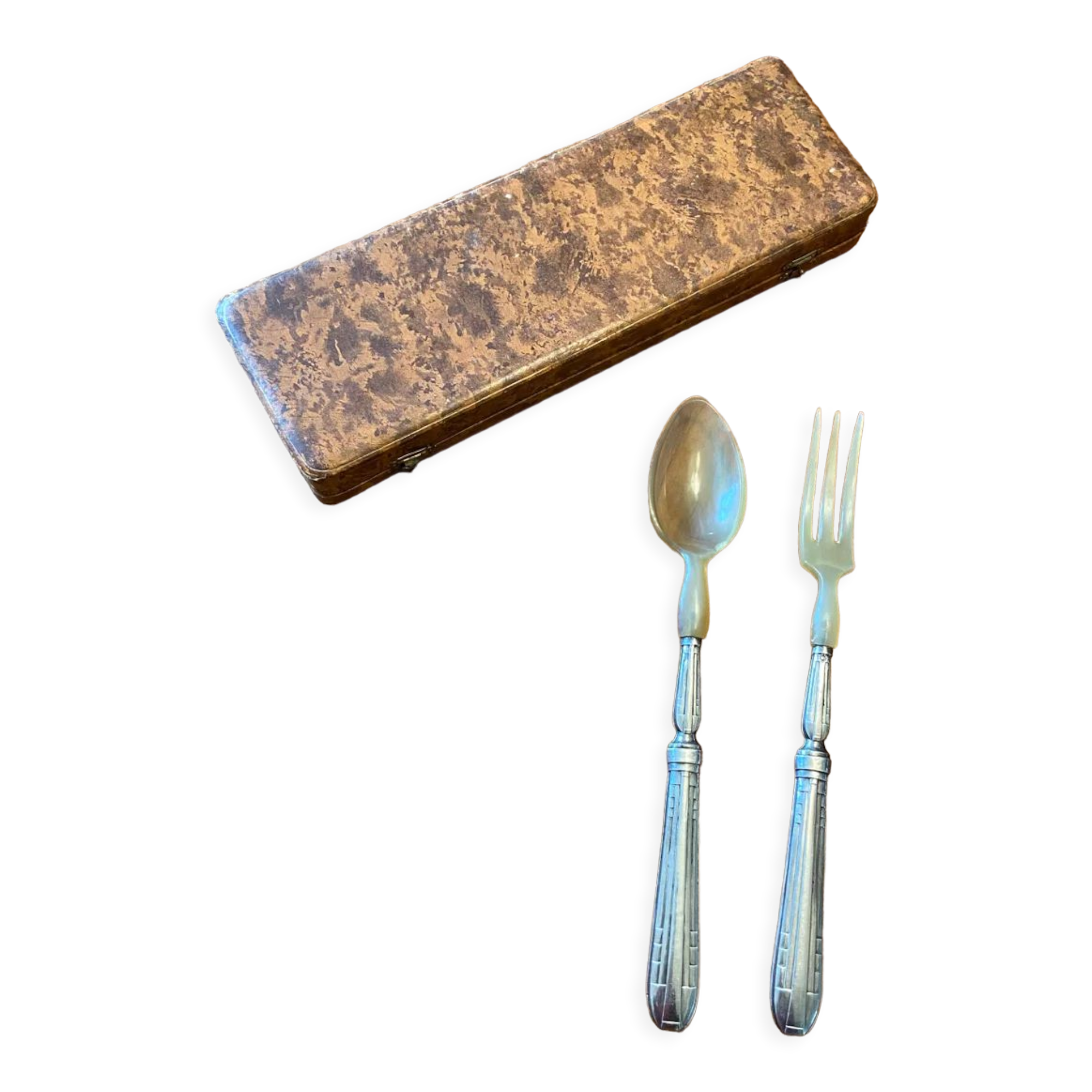 Art deco salad cutlery in silver filled 1930