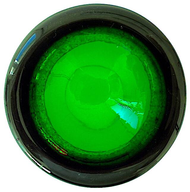 Set of six green smoked crystalline whiskey glasses