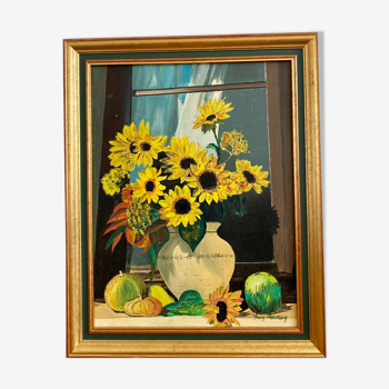 Oil on canvas Sunflowers
